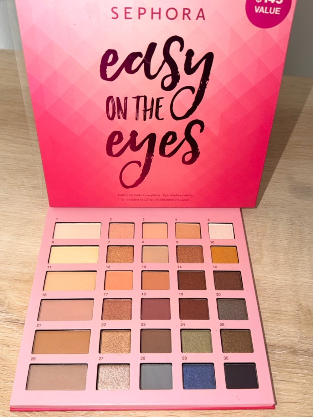 Sephora Easy On The Eyes Eyeshadow Palette - Pink, Peach, Gold, Brown, Blue